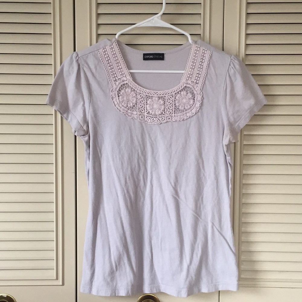 Top with lace collar
